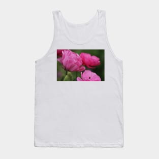 Closeup Deep Peony Pink Ranunculus Tank Top